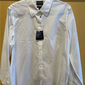 Chaps Classic White Button-Up Blouse